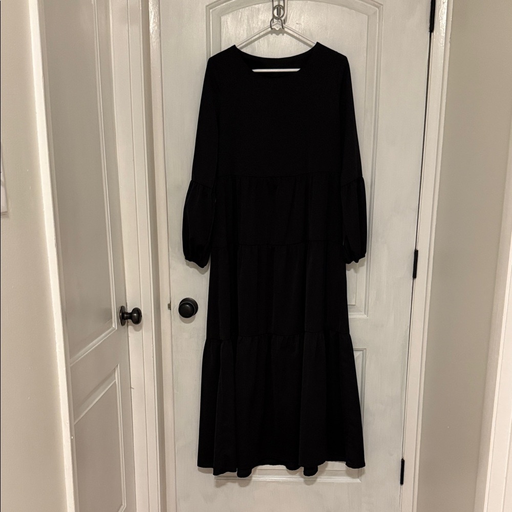 Black Tiered Maxi Dress